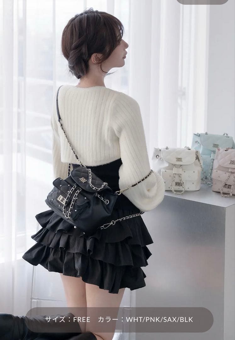 Darich ダーリッチ キルティングビジューミニリュック ブラック BLK