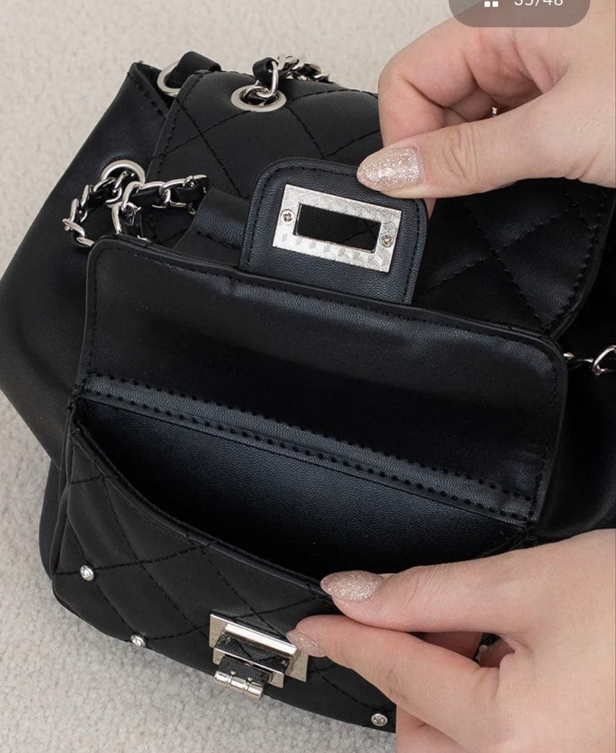 Darich ダーリッチ キルティングビジューミニリュック ブラック BLK