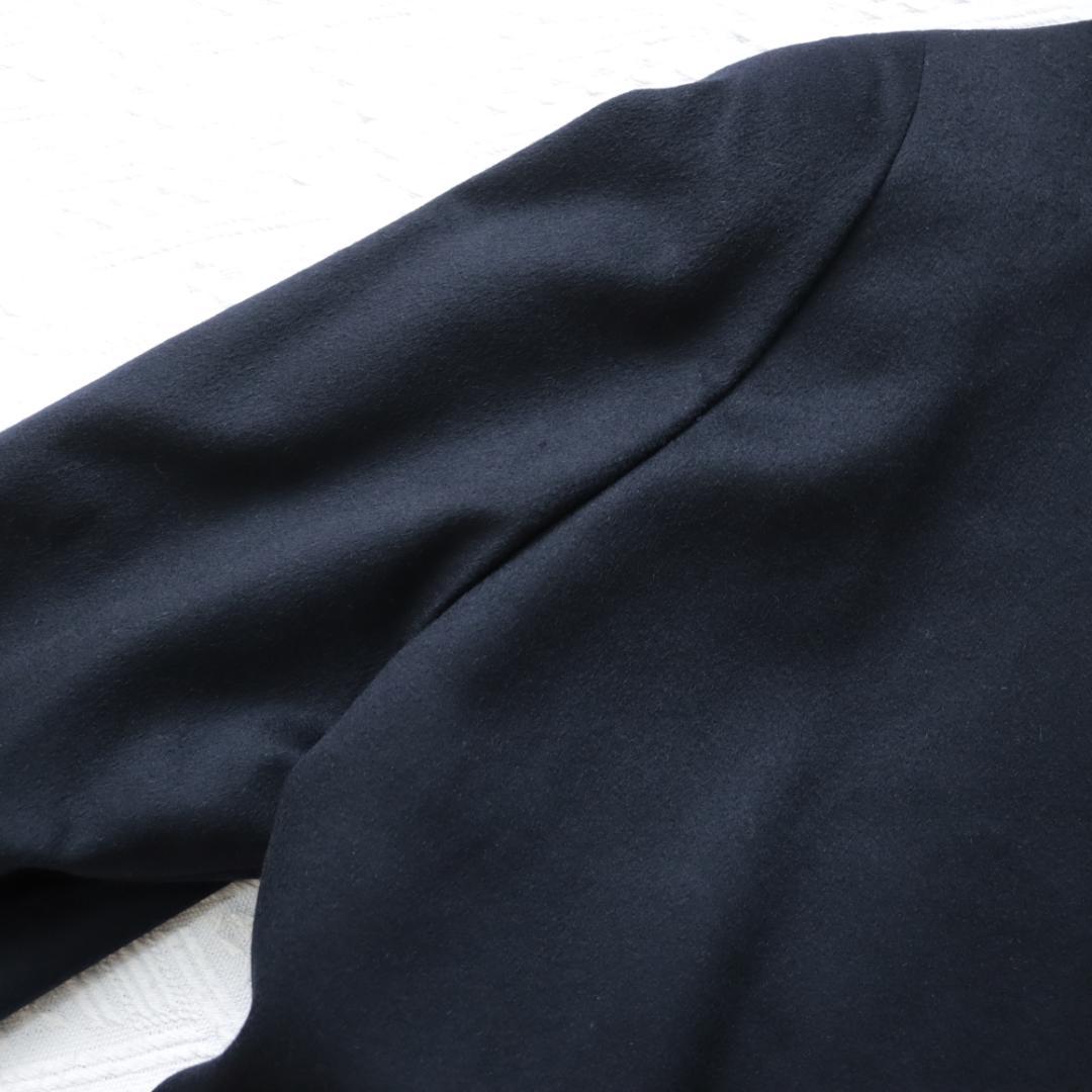 ムーンバット　高級ゼニア生地　カシミア100 マキシ丈ロングコート　ミンクファー