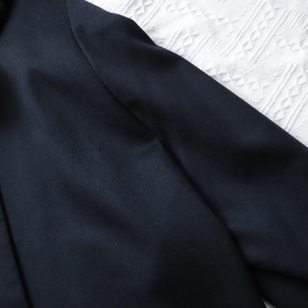 ムーンバット　高級ゼニア生地　カシミア100 マキシ丈ロングコート　ミンクファー