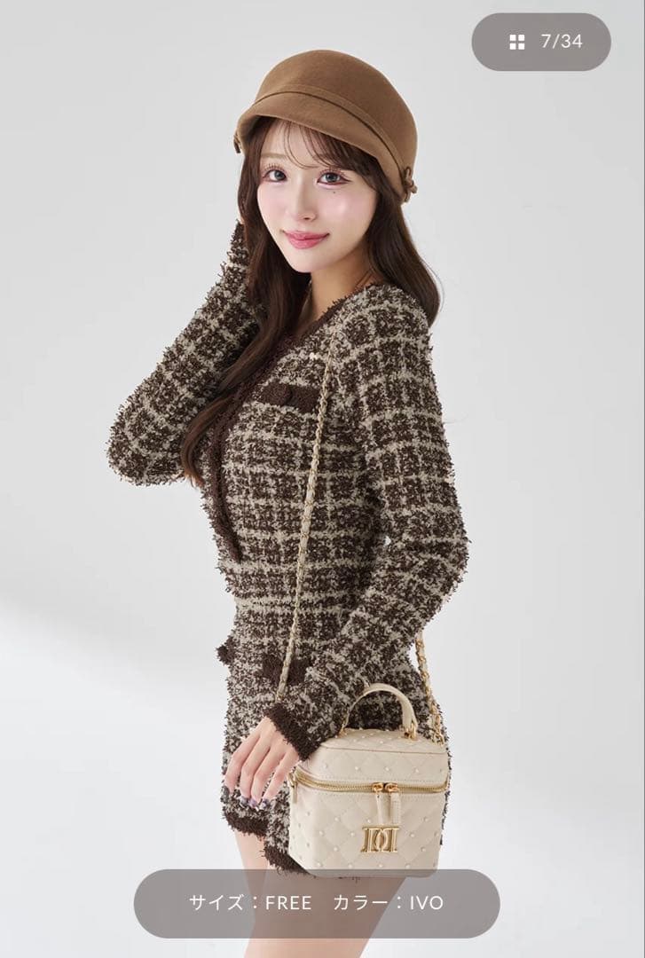 新品未開封ダーリッチキルティングパールスクエアミニバック