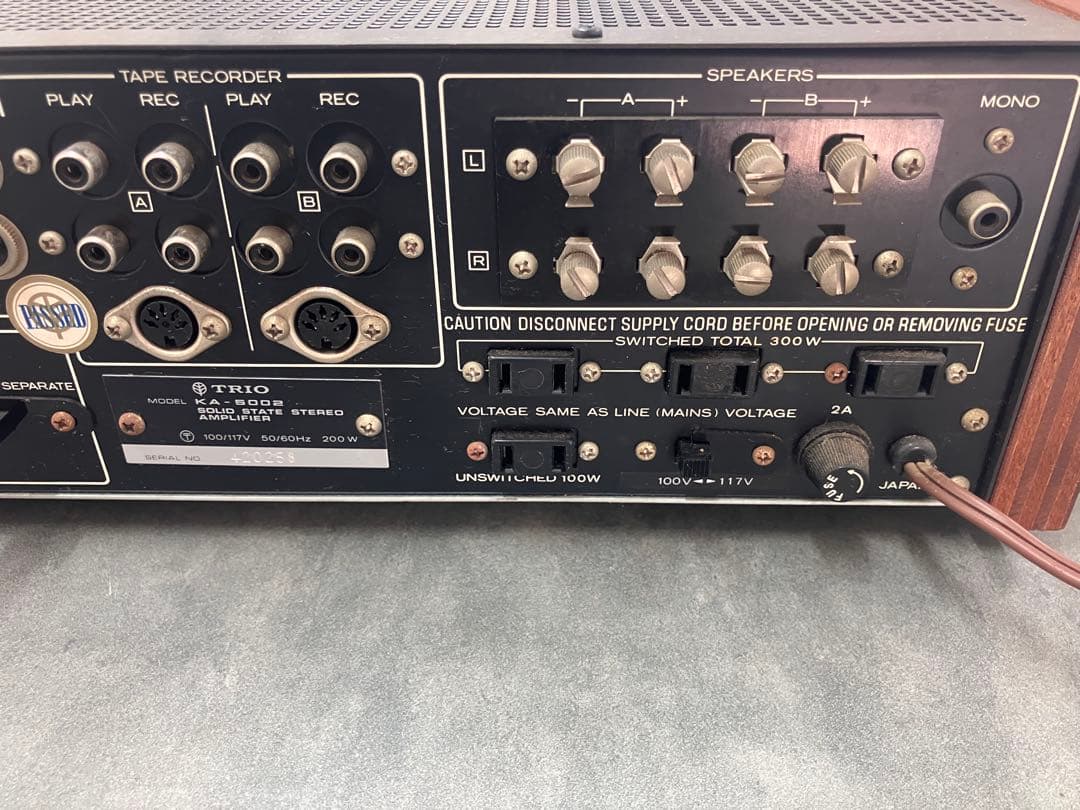 名機！【TRIO/トリオ】KA-5002 プリメインアンプ 昭和レトロ※通電のみ