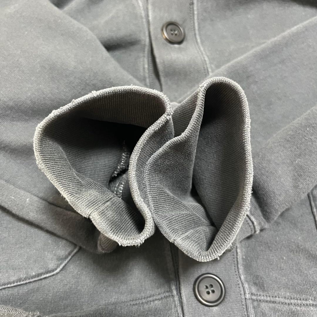 PRADA Vネック カーディガン ボタン エルボーパッチ グレー M