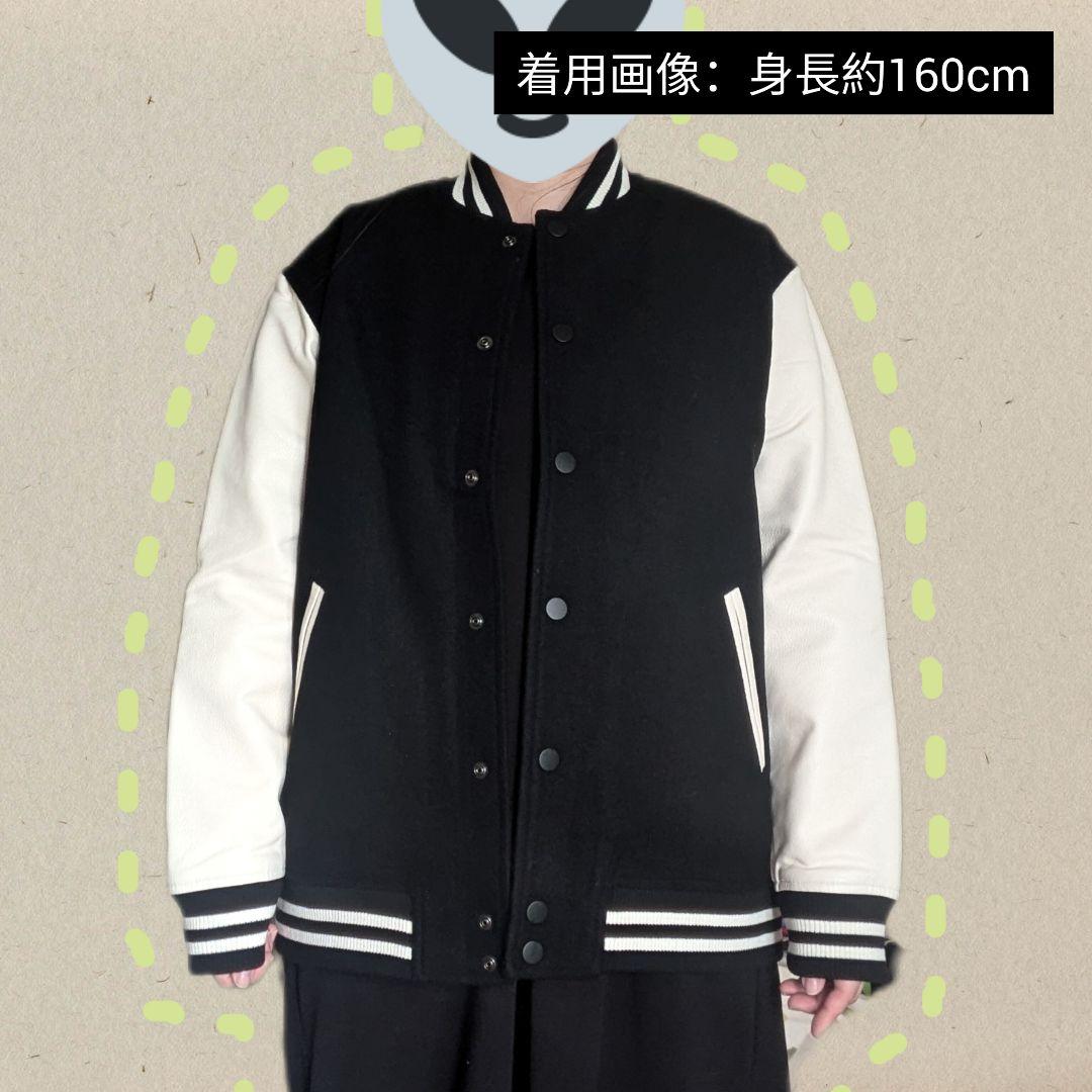 メルトンスタジアムジャケット/バックプリント黒【レディースL/送料込