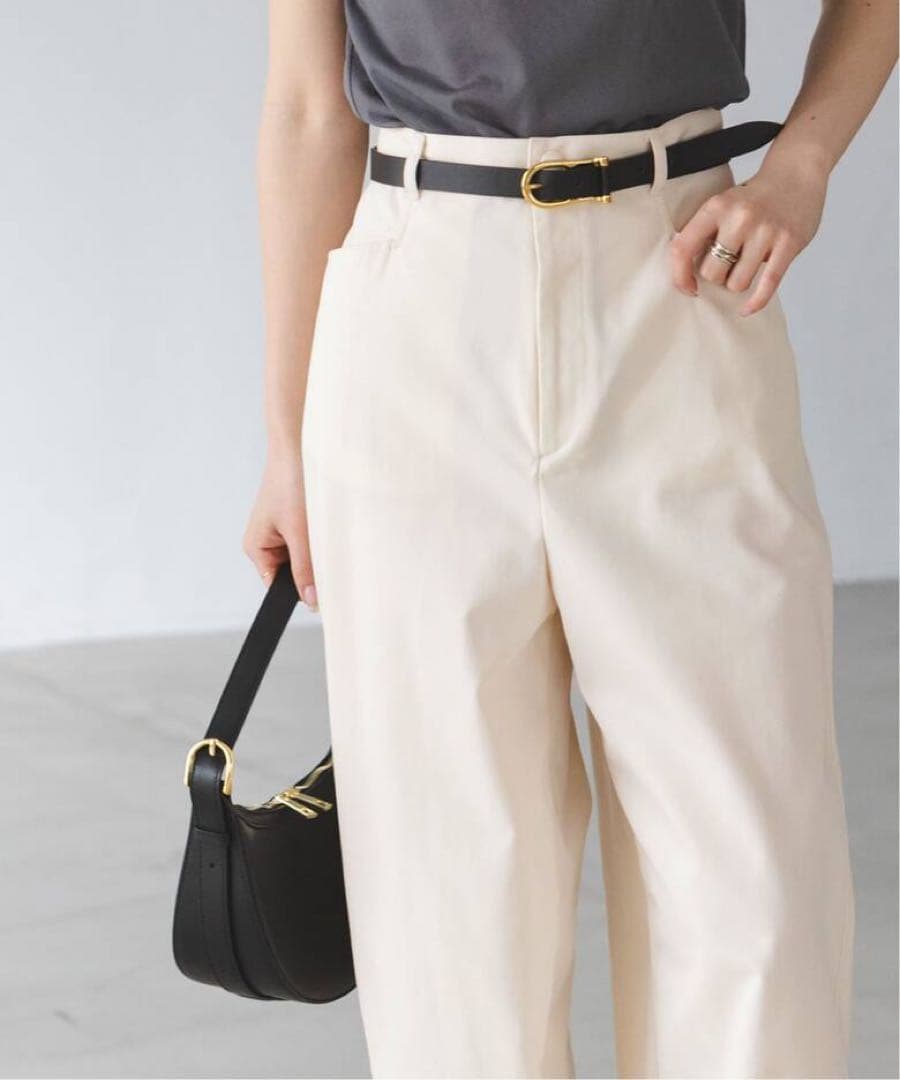 noble 《一部店舗・WEB限定追加》カーブシルエットパンツ ホワイト　38