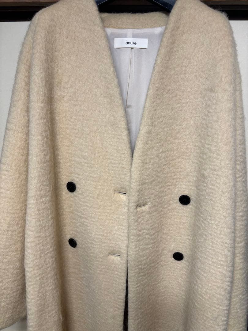 ジャケット・アウター Collarless Shaggy Coat