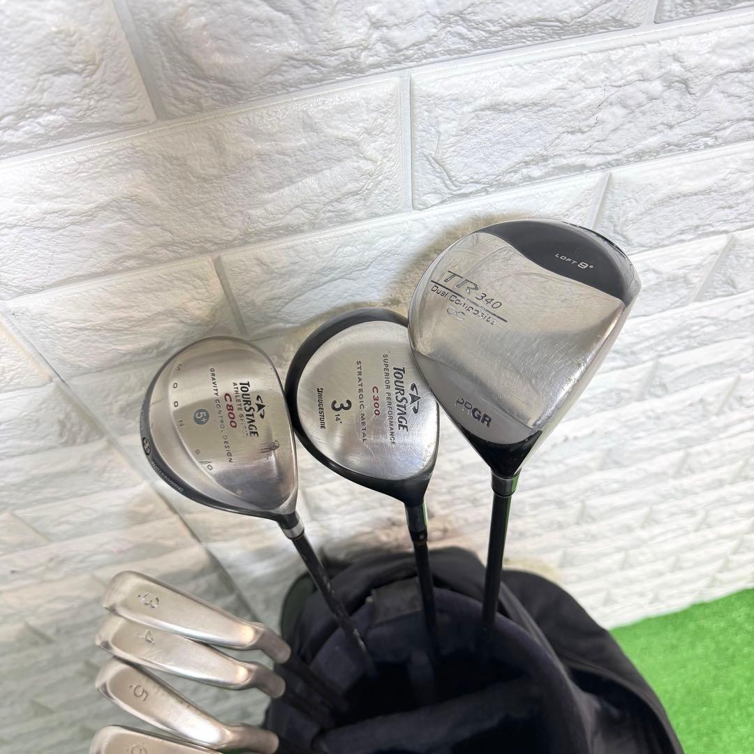 ゴルフセット　初心者応援　PRGR メンズ　ラウンド仕様　すぐ使える　右打ち