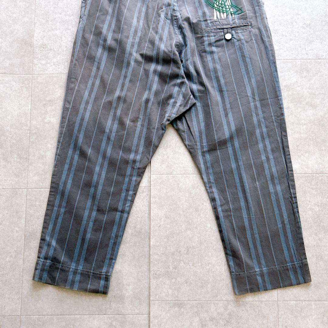 ヴィヴィアンウエストウッドレッドレーベル オーブ刺繍 ストライプ サルエルパンツ