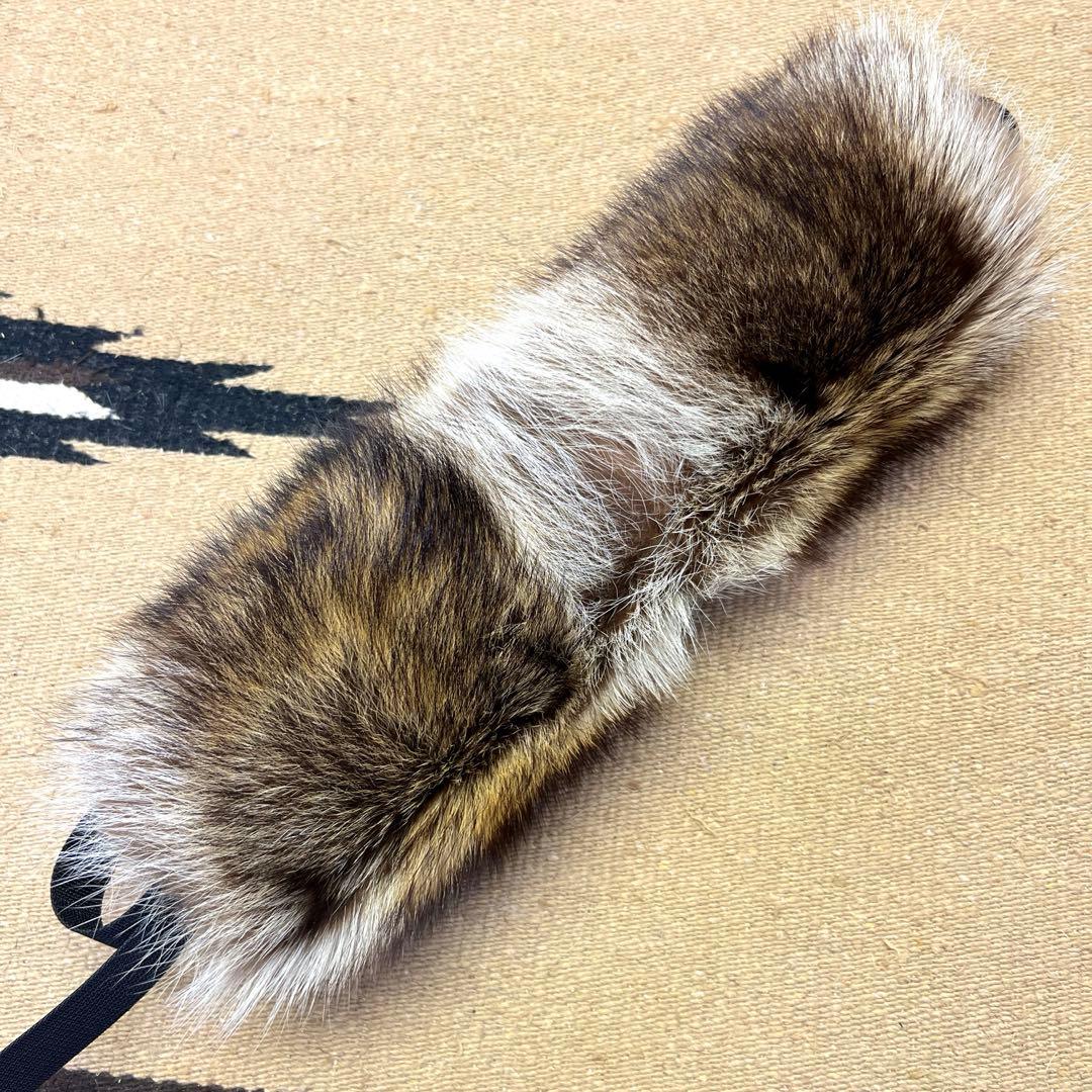 裏地付】 ラクーン アライグマ 尻あて 腰皮 狸毛皮敷物 スキー 登山 山菜