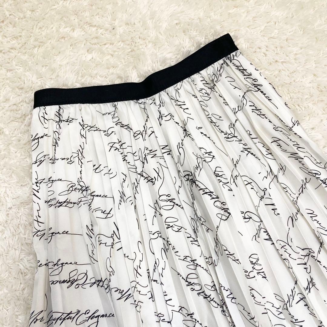 未使用級 23SS アナイ カリグラフィープリントプリーツスカート 36