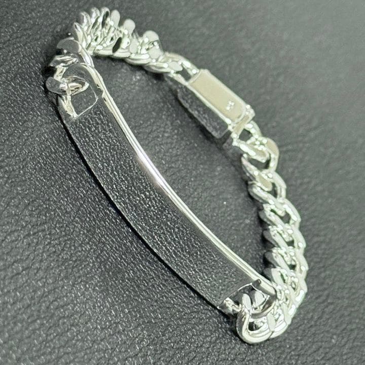 ヴィンテージ シルバー925 IDプレート 喜平チェーンブレスレット