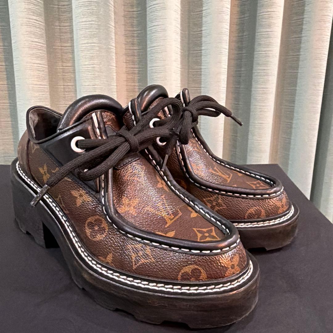 ぶ*う様 Louis Vuitton 36 モノグラムローファー厚底　百貨店購入