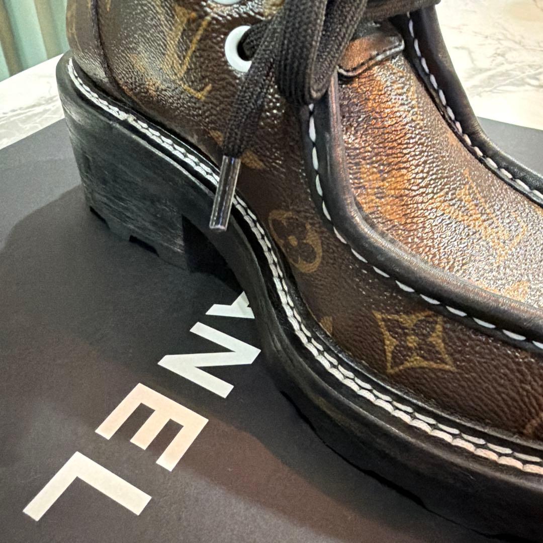 ぶ*う様 Louis Vuitton 36 モノグラムローファー厚底　百貨店購入