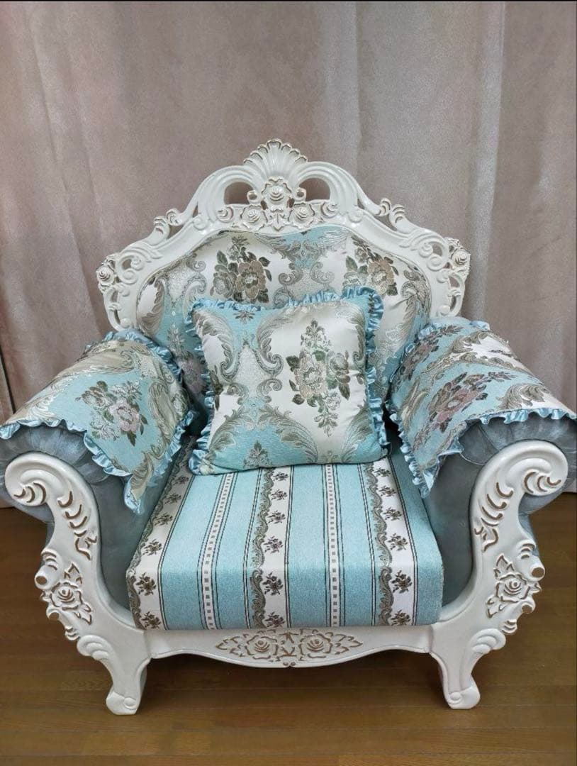 専用ソファ 1p イタリア製 ロココ調 姫系 猫脚 アンティーク風 ロココ