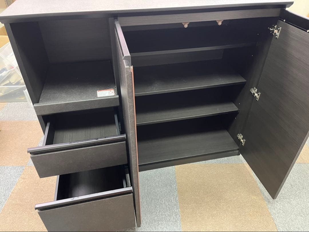 新生活に〜食器棚 ダークブラウン | 激安通販のイーサプライ