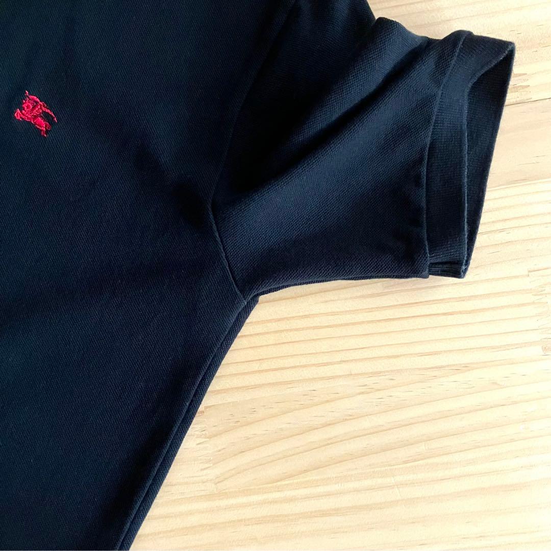 美品 バーバリー ポロシャツ S チェック 黒 無地 三陽商会 日本製