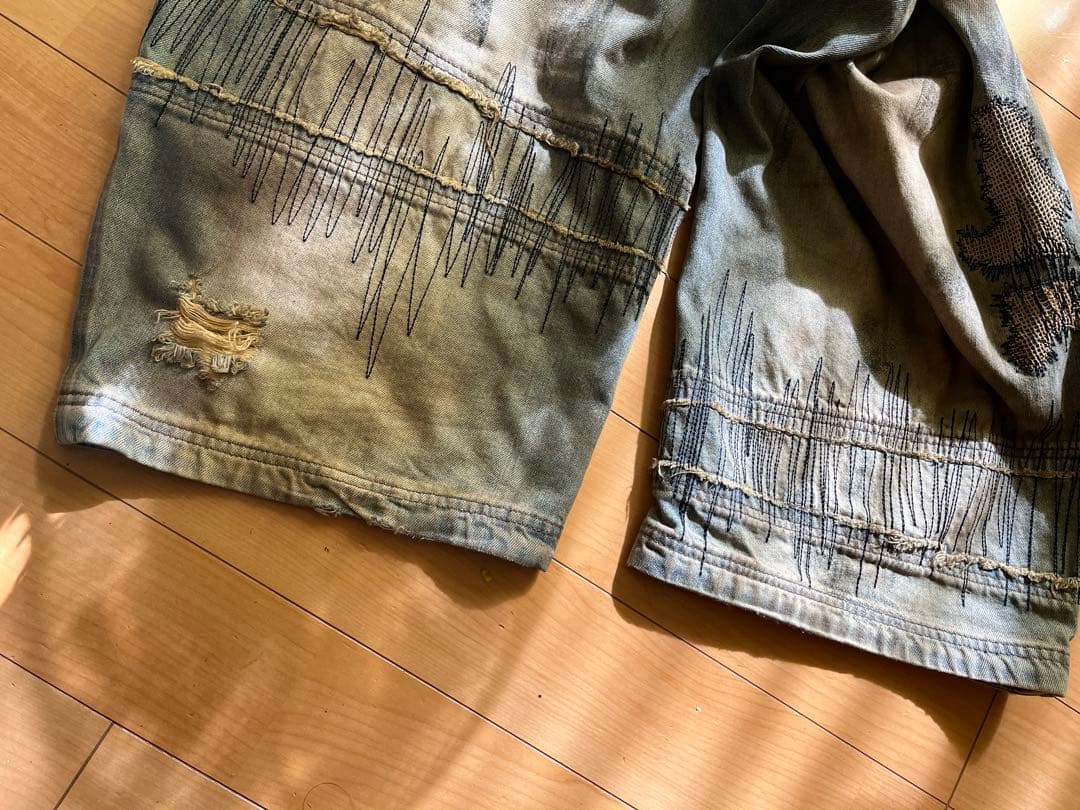 PERSONSOUL ワイドシルエット デニムパンツ