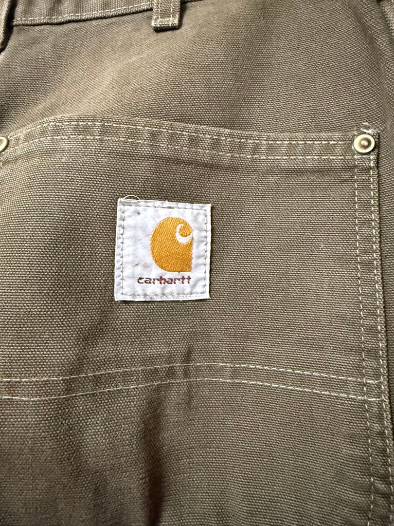 値下げUSA製 W31×34 90s Carhartt モスグリーン ダブルニー