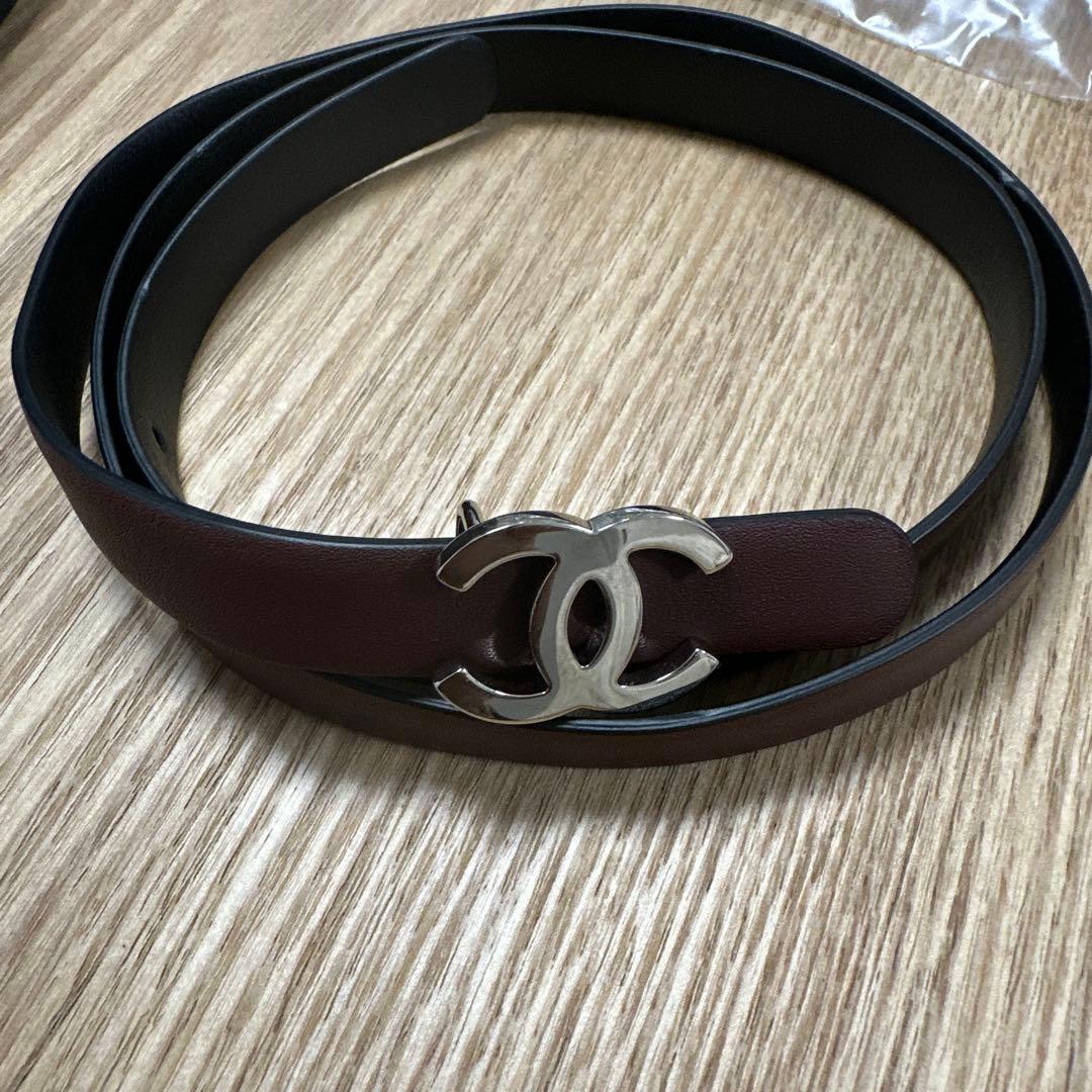 CHANEL ブラウンレザーベルト