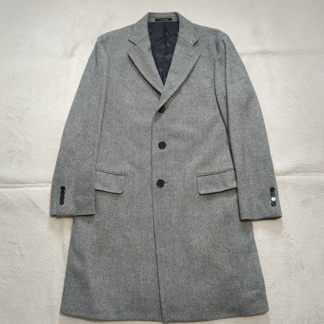 美品 サンヨー チェスターコート ツイード SUPER 180 LLサイズ
