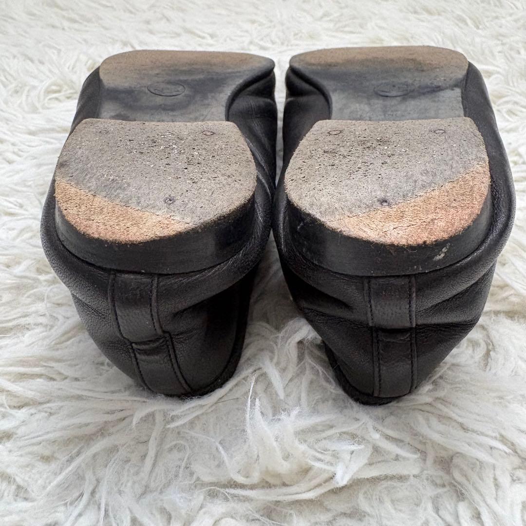 CHANEL シャネル　黒　ブラック　レザー　ココマーク　22.5cm 35.5