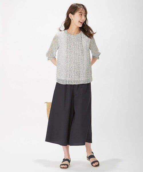 【新品】 J.PRESS 11号　ワイドパンツ ネイビー　ジェイプレス