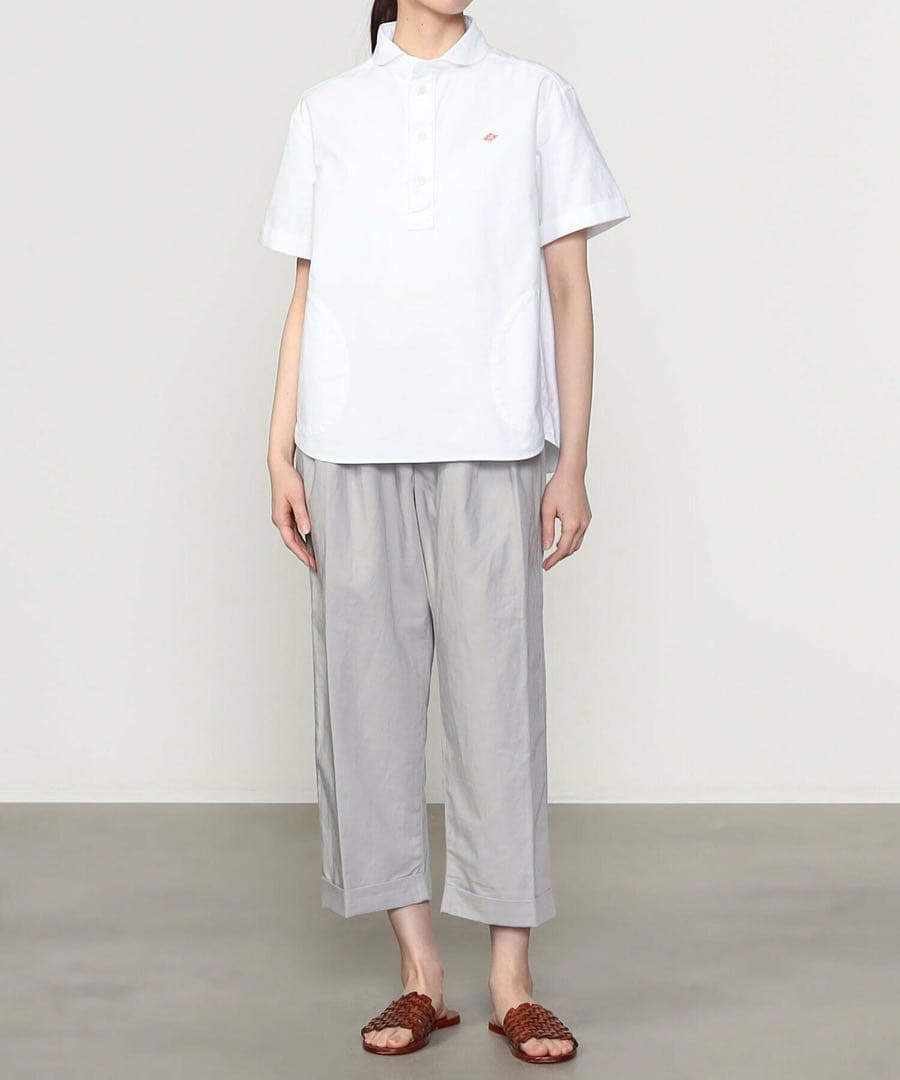 ★美品★ DANTON オックスフォード 丸襟 半袖プルオーバー シャツ