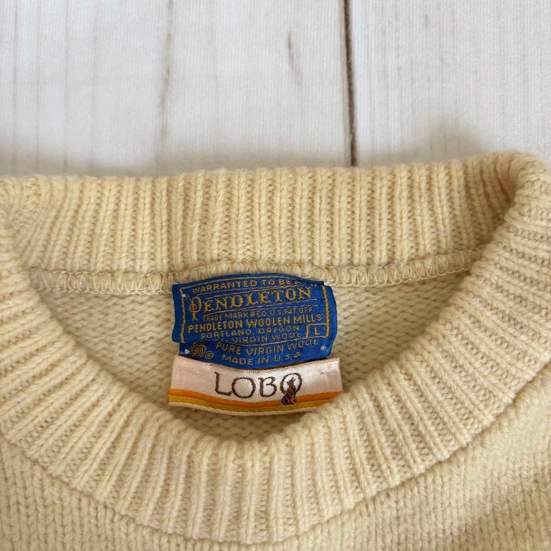 【美品】Pendleton ペンドルトン バージンウールカバーブロックセーター