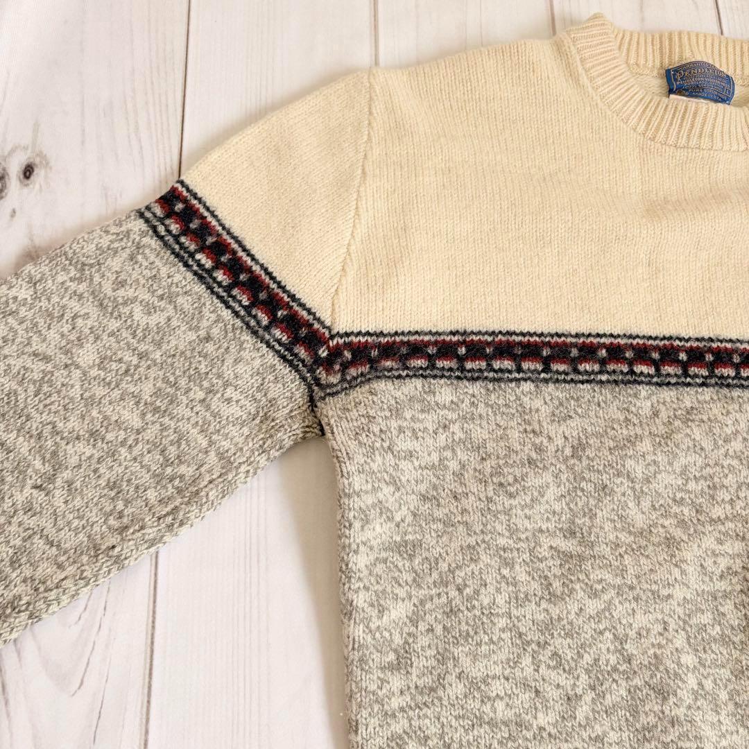 【美品】Pendleton ペンドルトン バージンウールカバーブロックセーター