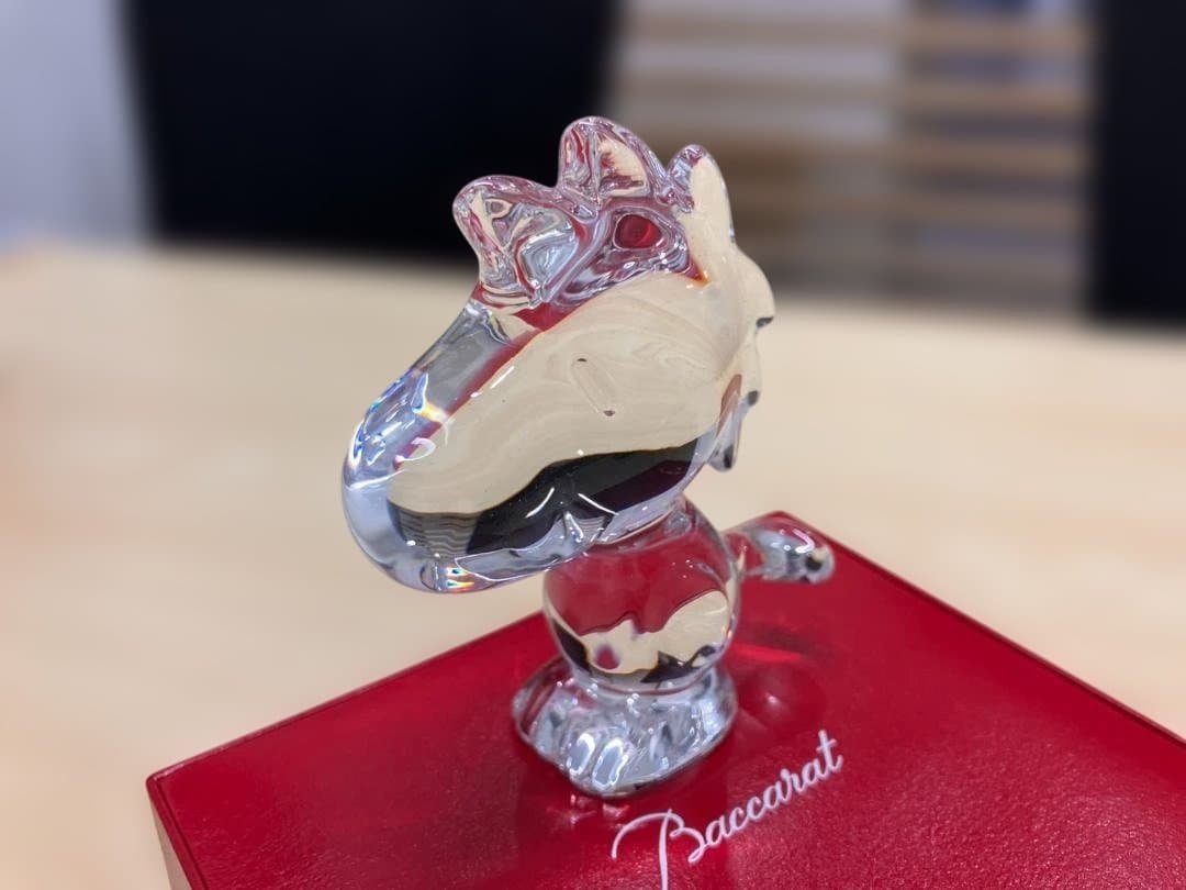 超美品 Baccarat バカラ ウッドストック 置物 フィギュリン スヌーピー