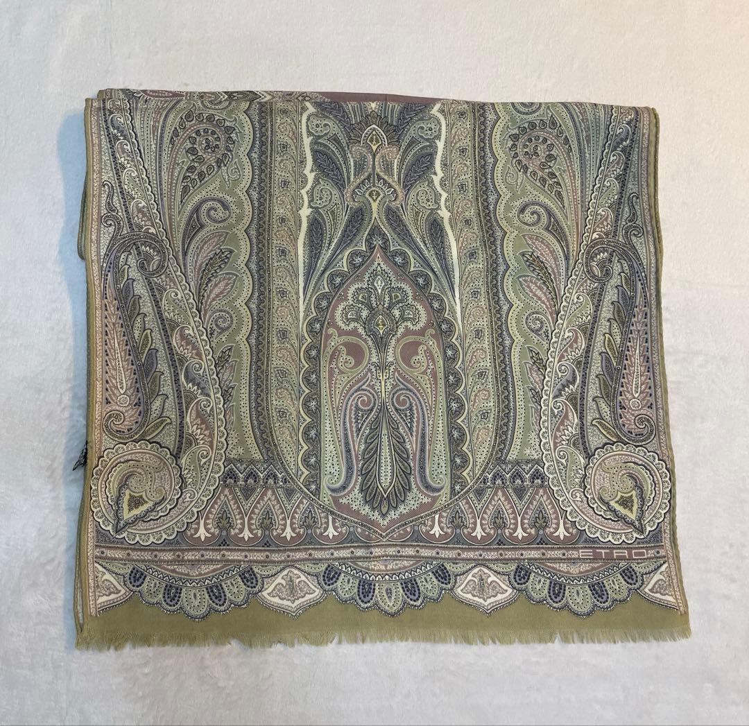 ETRO エトロ ペイズリー柄ストール イタリア製 ウール シルク - メルカリ