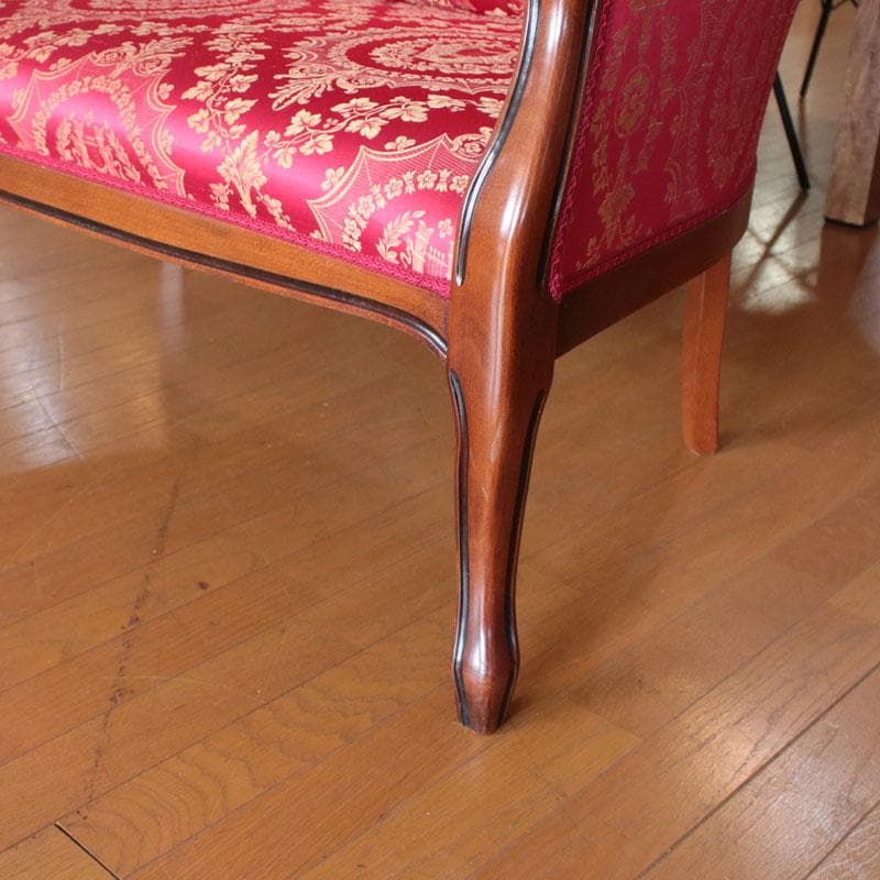 クラシックソファ 幅130cm ファブリック ベンチ 猫足 222-1333