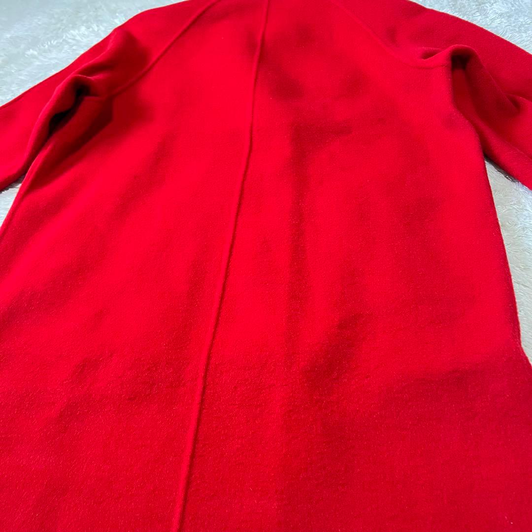 バーバリーズ ダブルフェイス コート カシミヤ混 レッド 金ボタン