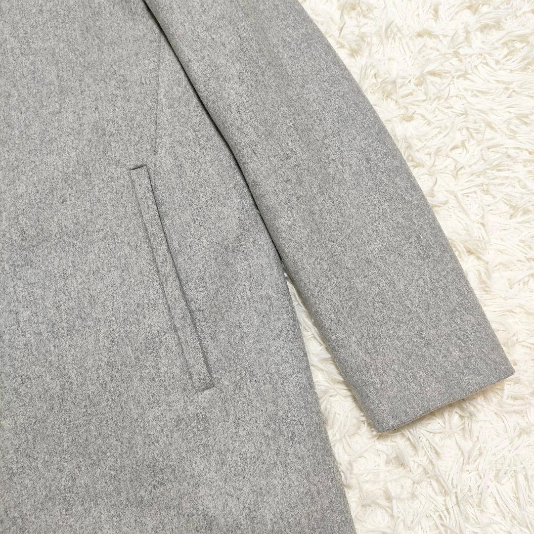 【カシミヤ】Theory　セオリー　コート　スタンドカラー　ライトグレー　メンズ