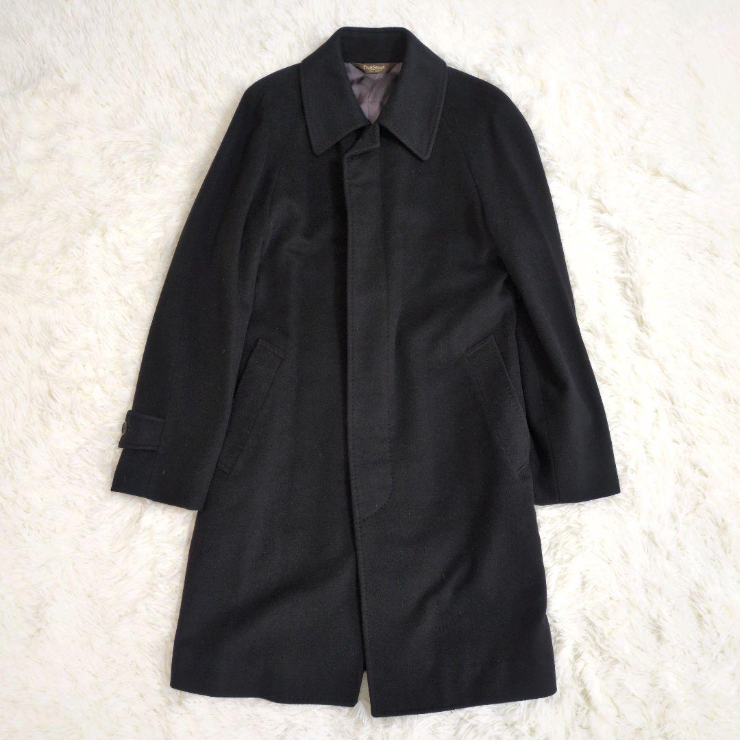 高級 ポールスチュアート カシミヤ 100% ステンカラーコート ブラック 黒