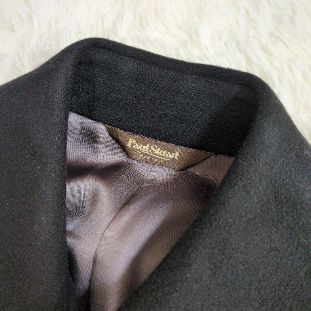 高級 ポールスチュアート カシミヤ 100% ステンカラーコート ブラック 黒