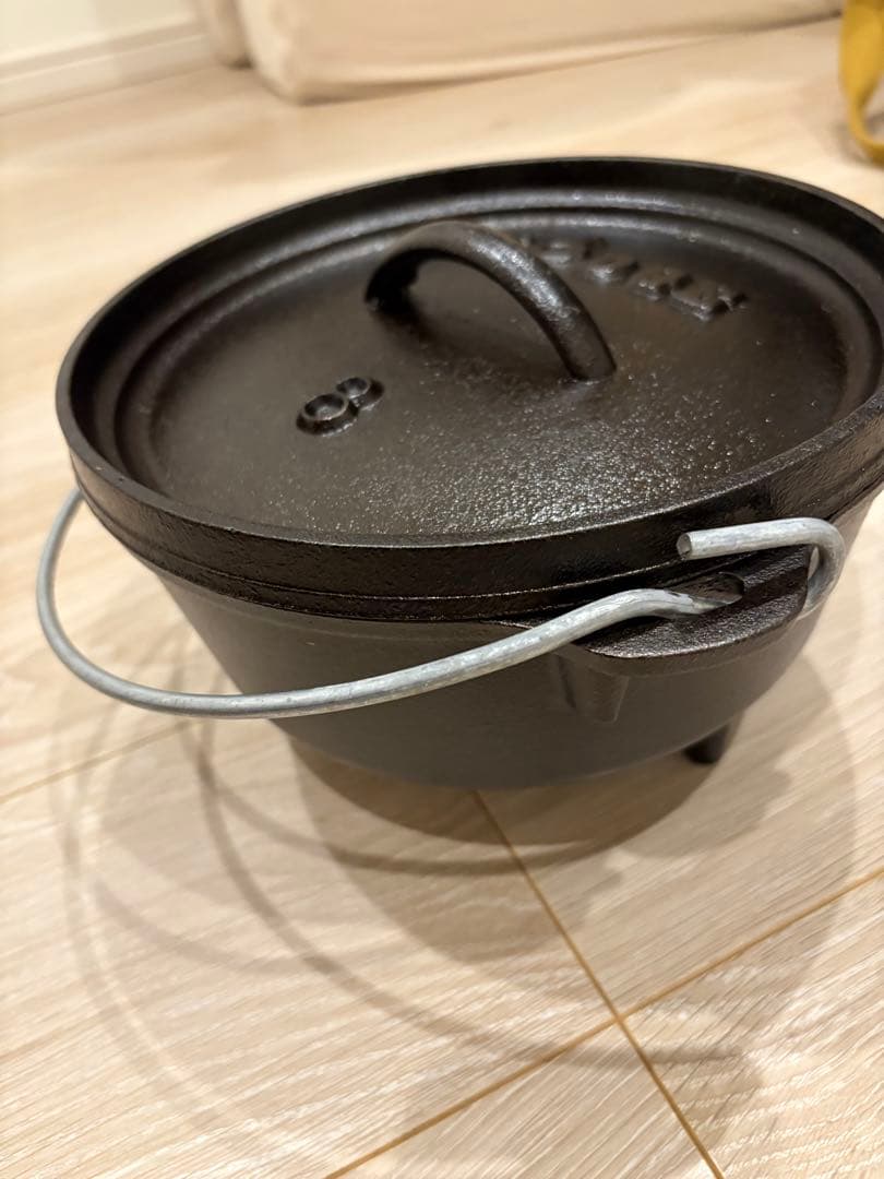 Lodgeダッチオーブン8インチ＋asobito帆布ケース＋蓋リフター十字ゴトク