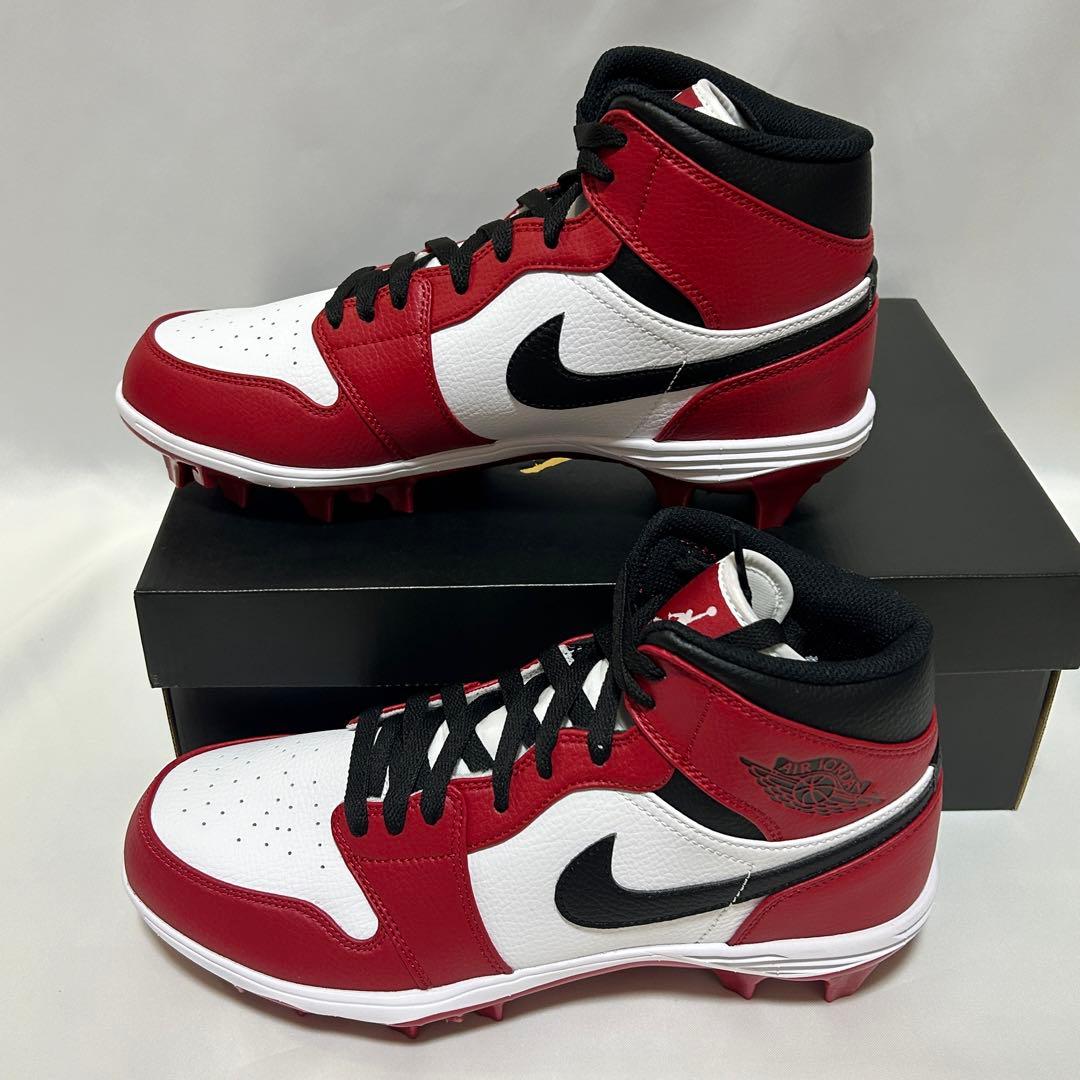 Jordan 1 Mid TD　RED　アメフト スパイク 27.0cm　Ｖ