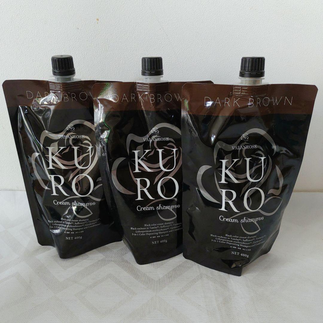 新品】バランローズ KUROクリームシャンプー ダークブラウン400g✖️3