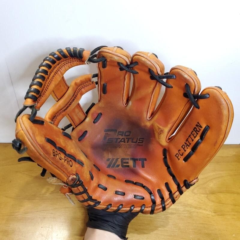 ZETT 日本製 プロステイタス 佐藤刻印 旧ラベル レア 内野用 硬式