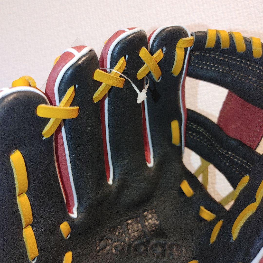 adidas　希少　少年野球　左投げ　グローブ ブラック×レッド