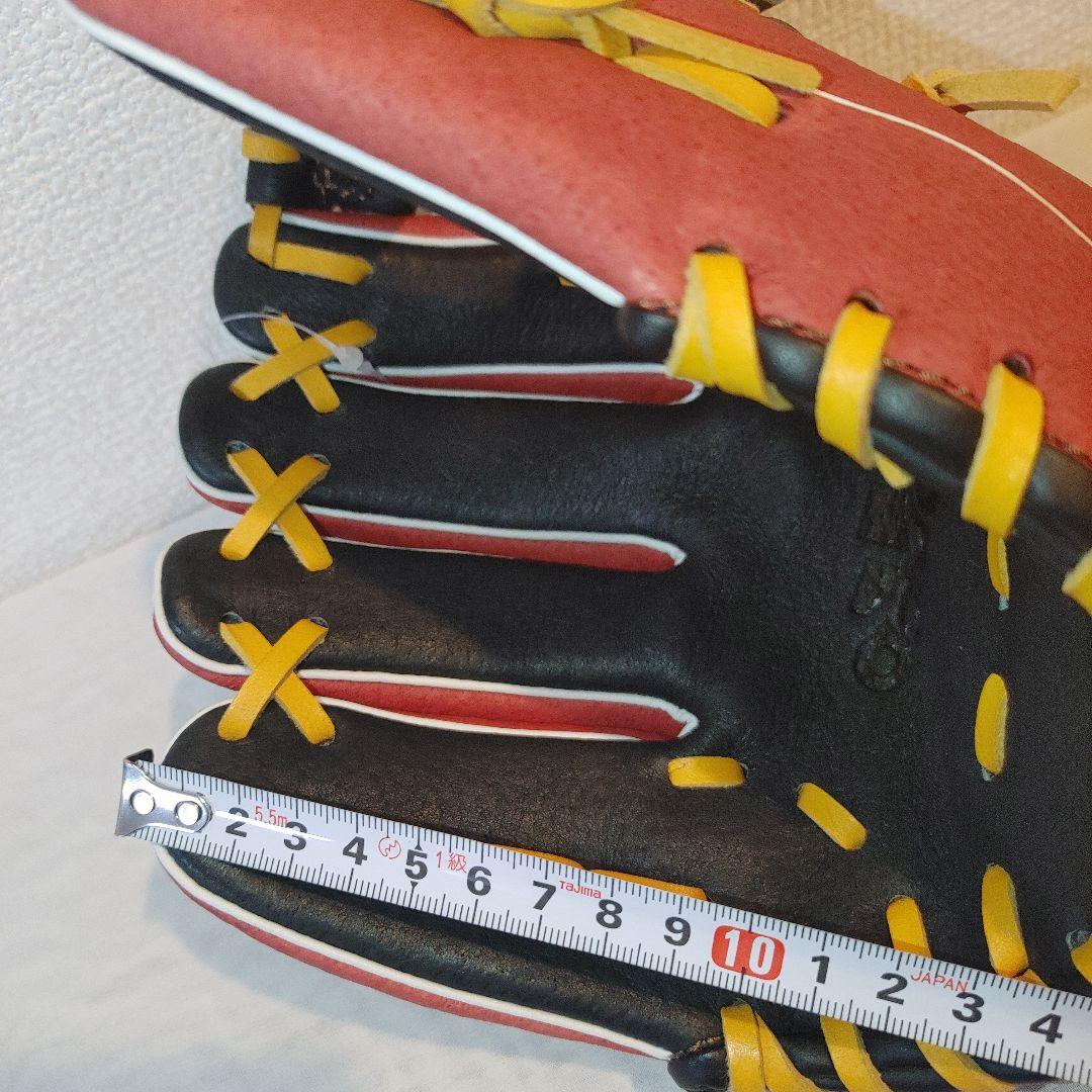 adidas　希少　少年野球　左投げ　グローブ ブラック×レッド