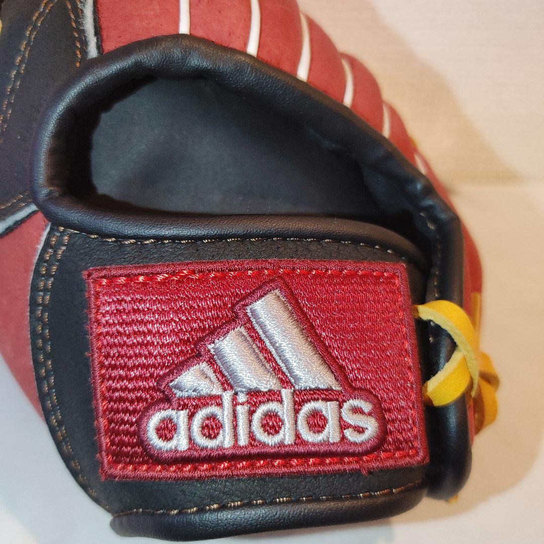 adidas　希少　少年野球　左投げ　グローブ ブラック×レッド