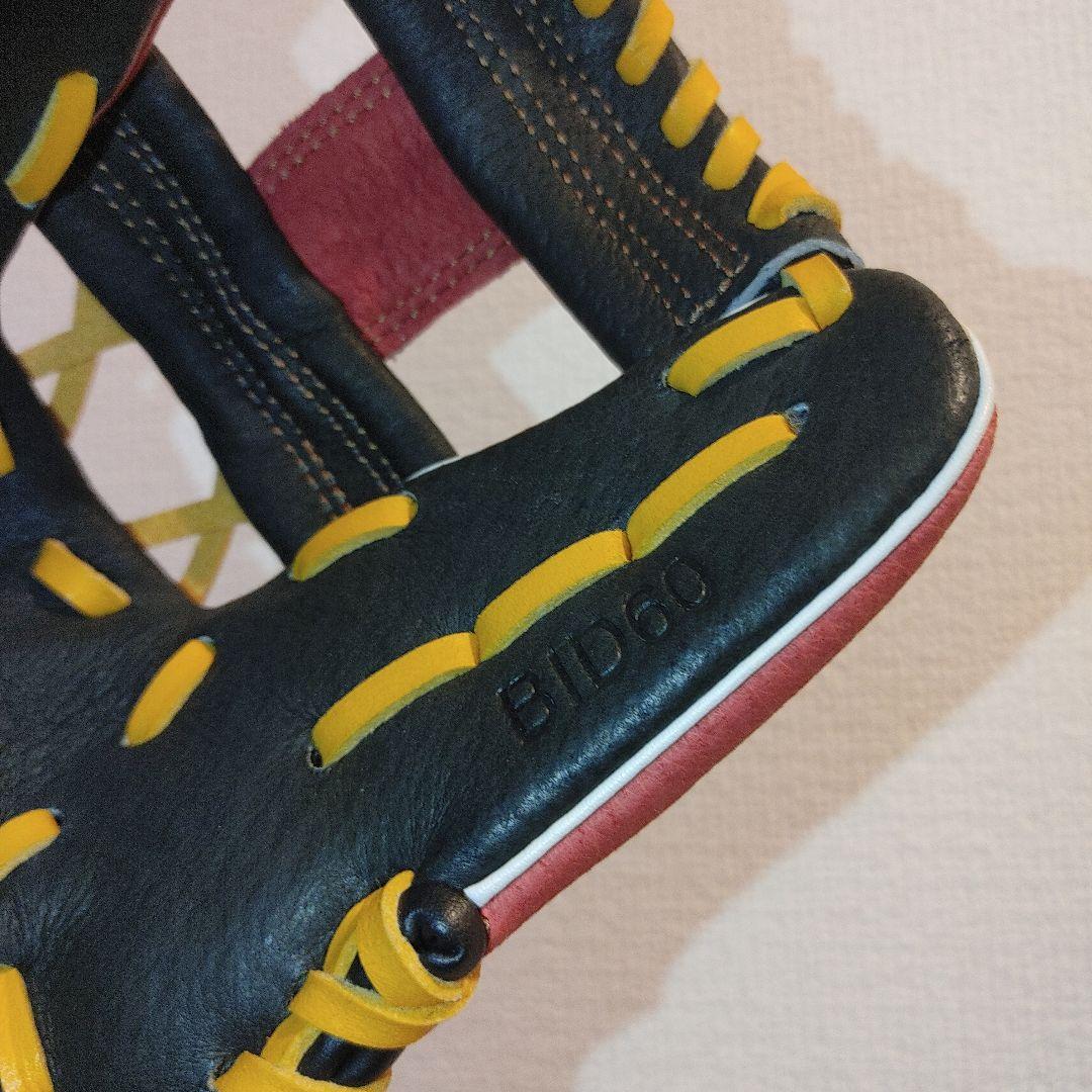 adidas　希少　少年野球　左投げ　グローブ ブラック×レッド