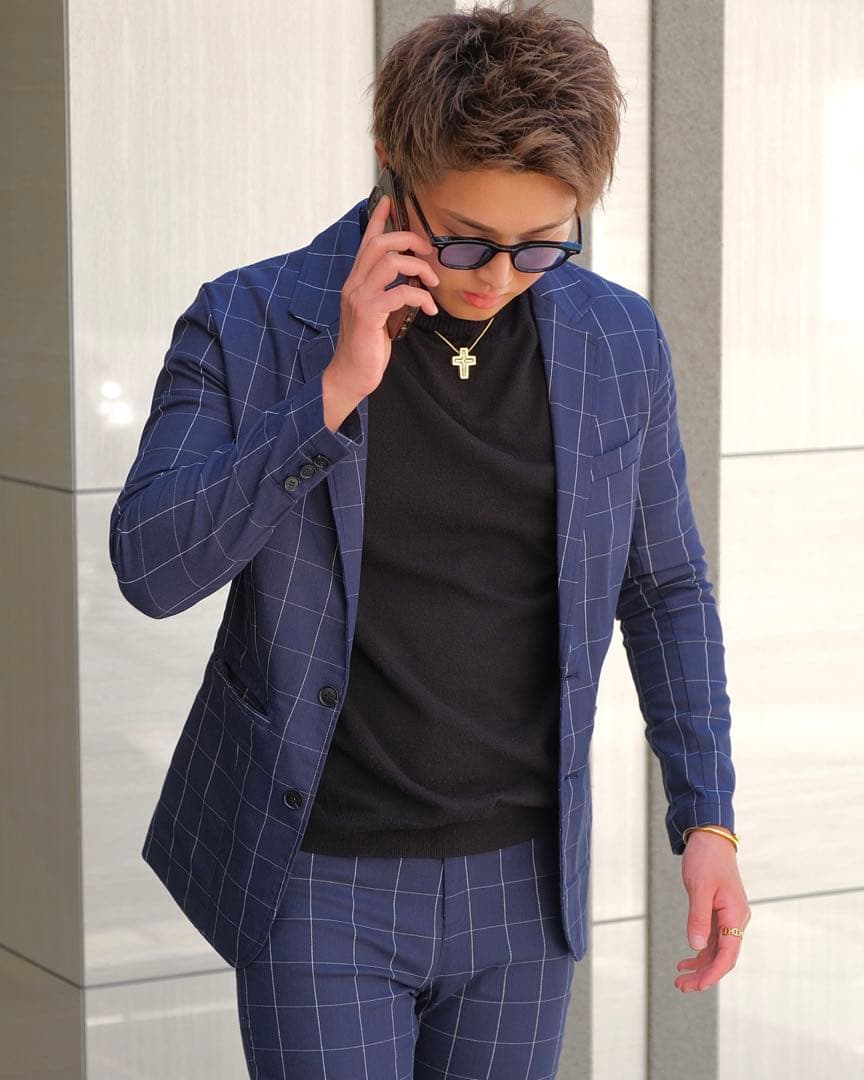 BELINDA チェック柄スーツセットアップ スラックス