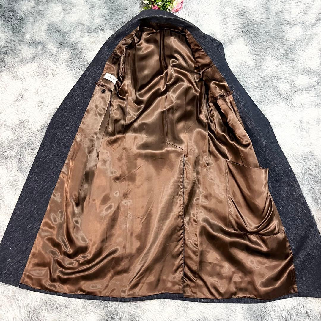 Caruso カルーゾ　ラップコート ガウンコート　インディゴ　ベルト　ロング丈