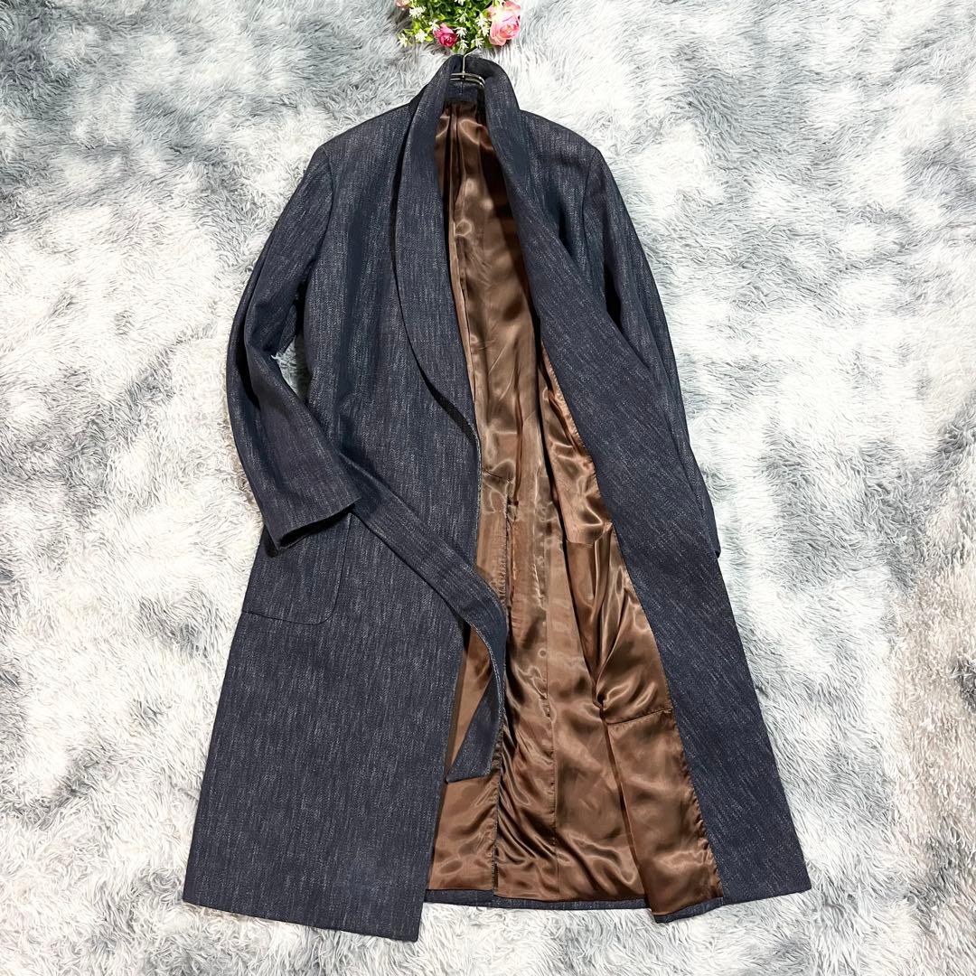 Caruso カルーゾ　ラップコート ガウンコート　インディゴ　ベルト　ロング丈