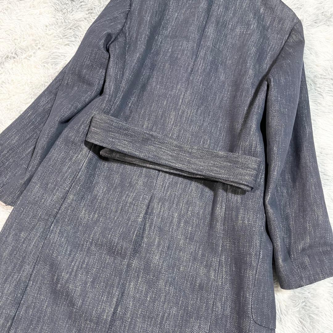 Caruso カルーゾ　ラップコート ガウンコート　インディゴ　ベルト　ロング丈