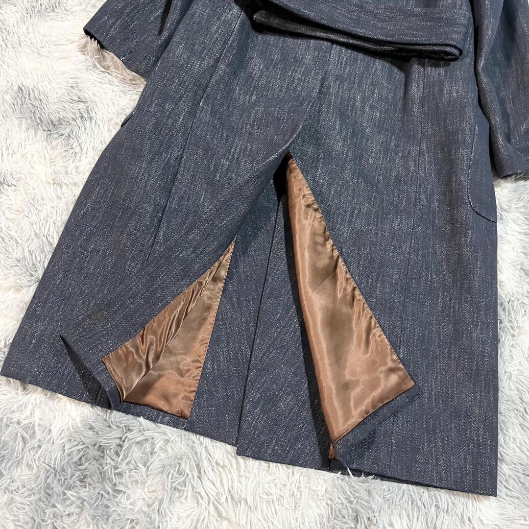 Caruso カルーゾ　ラップコート ガウンコート　インディゴ　ベルト　ロング丈