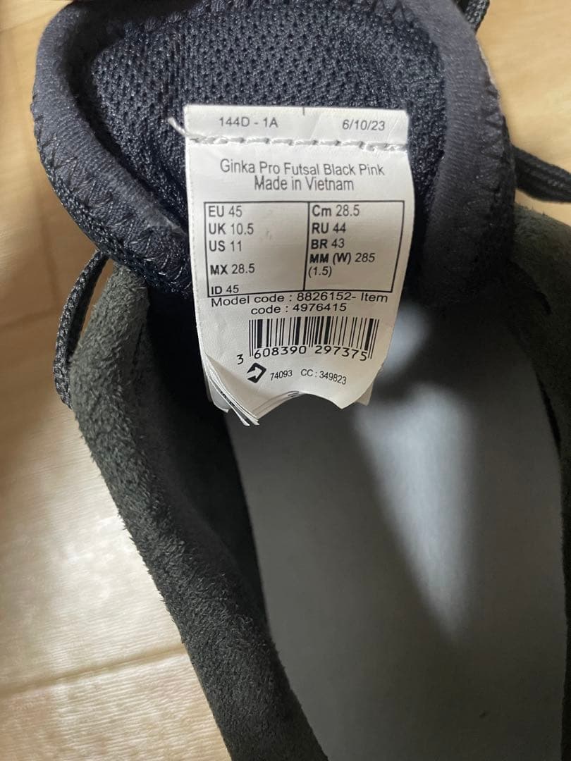 シューズ KIPSTA GINKA PRO BLACK PINK 28.5cm EU45